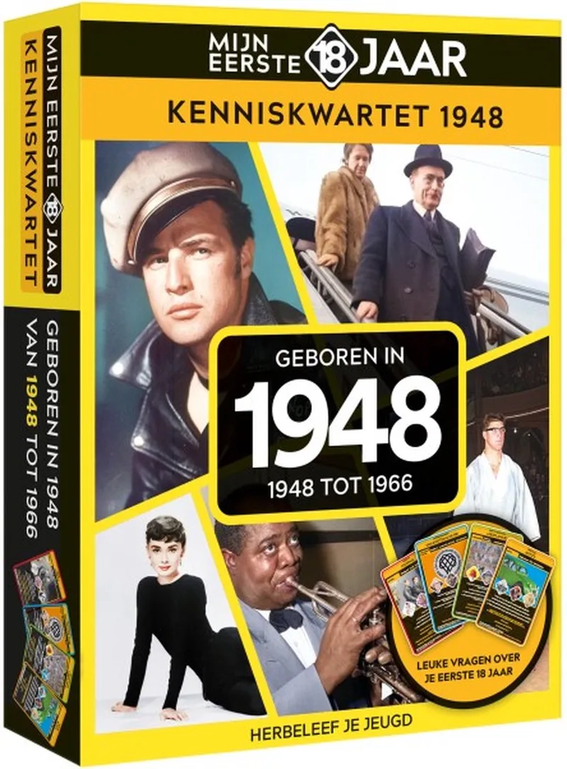 Mijn Eerste 18 Jaar Kenniskwartet 1948 fra Tucker's Fun Factory – æske