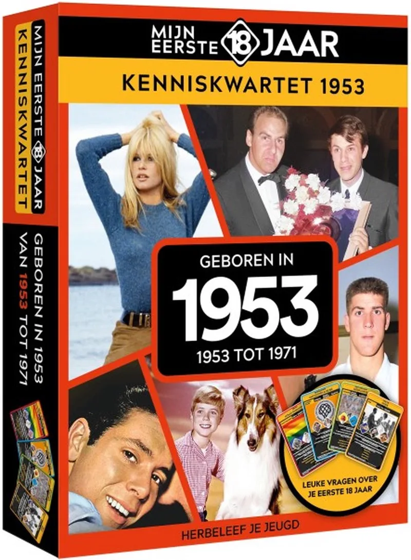 Mijn Eerste 18 Jaar Kenniskwartet 1953 fra Tucker's Fun Factory – æske