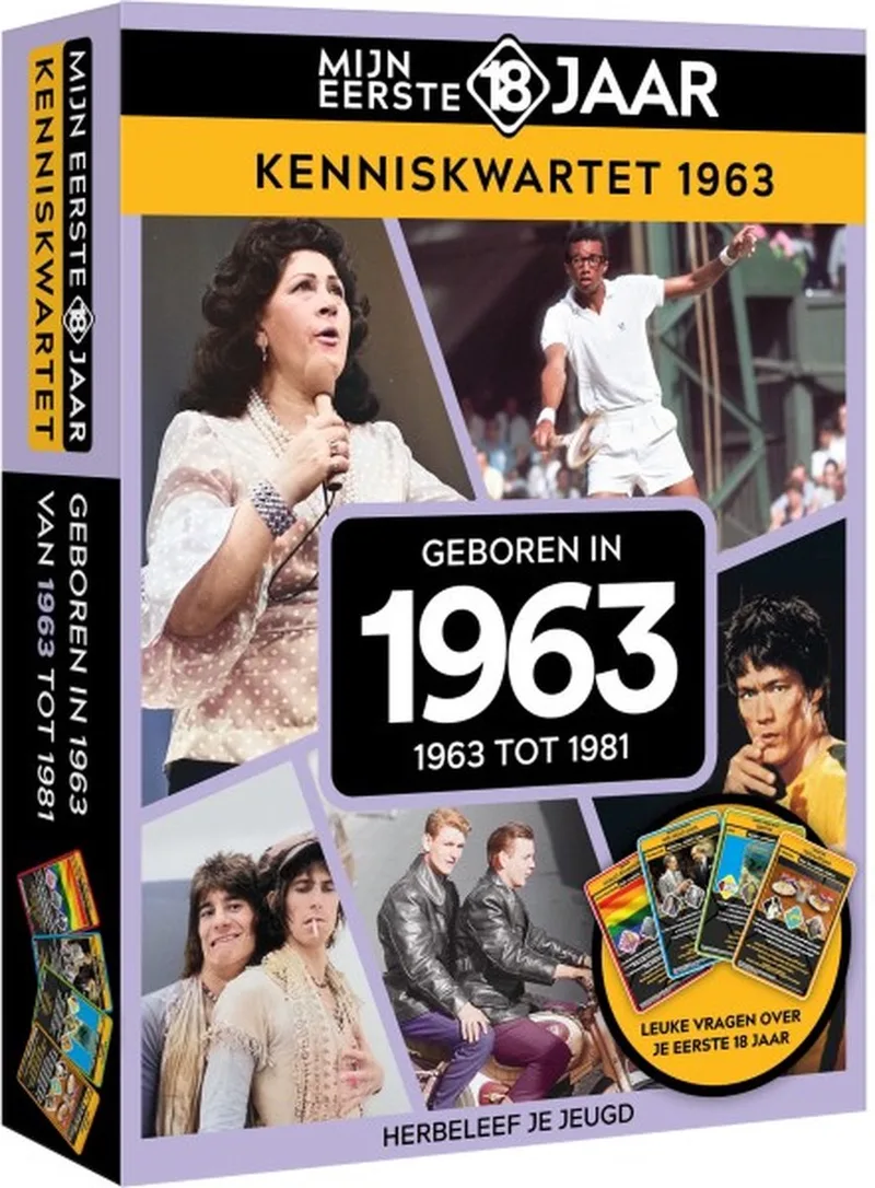 Mijn Eerste 18 Jaar Kenniskwartet 1963 fra Tucker's Fun Factory – æske