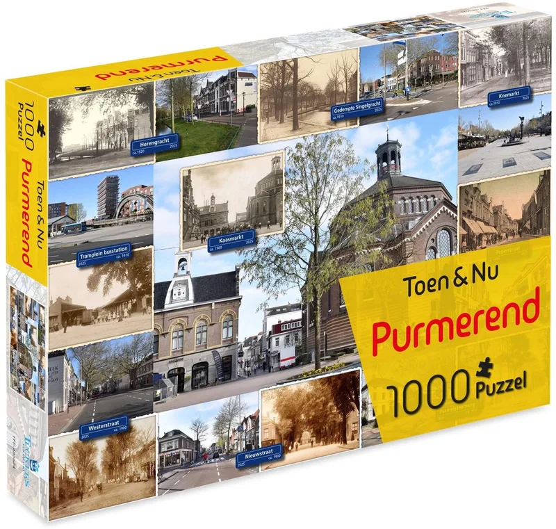 Purmerend Toen en Nu - Puzzel 1000 stukjes from Tucker's Fun Factory – box