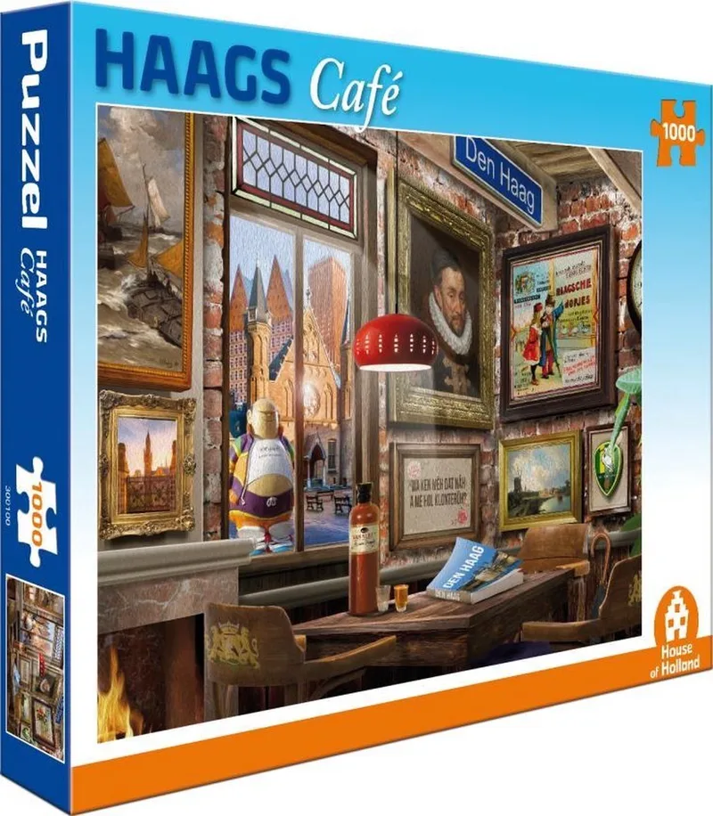 Puzzel - Haags Café (1000) van Tucker's Fun Factory, editie Meerkleurig – doos