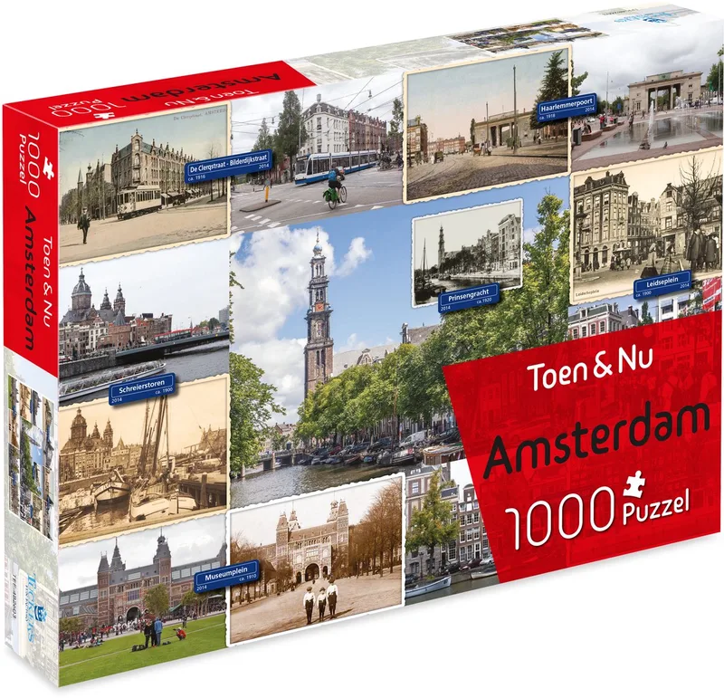 Toen & Nu Puzzel - (door fotograaf Robert Mulder) - 1000 stukjes von Tucker's Fun Factory, Ausgabe Amsterdam – Schachtel