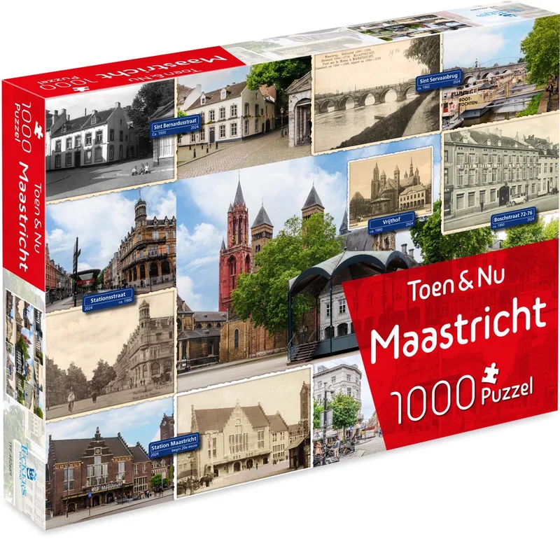 Toen & Nu Puzzel - (door fotograaf Robert Mulder) - 1000 stukjes von Tucker's Fun Factory, Ausgabe Maastricht – Schachtel