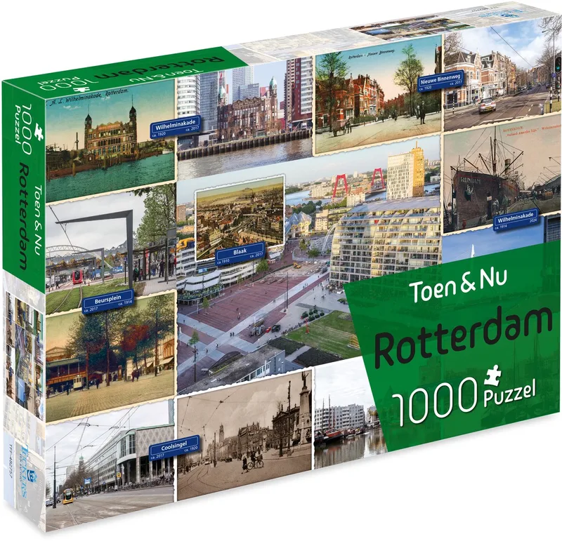Toen & Nu Puzzel - (door fotograaf Robert Mulder) - 1000 stukjes von Tucker's Fun Factory, Ausgabe Rotterdam – Schachtel