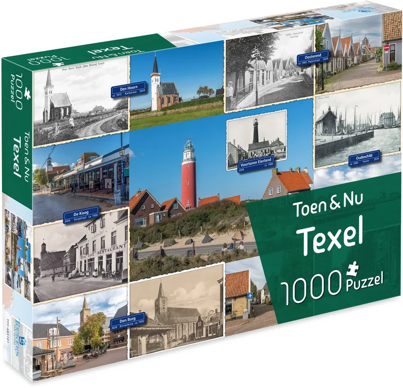 Toen & Nu Puzzel - (door fotograaf Robert Mulder) - 1000 stukjes fra Tucker's Fun Factory, Texel-udgave – æske