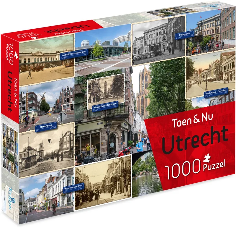 Toen & Nu Puzzel - (door fotograaf Robert Mulder) - 1000 stukjes von Tucker's Fun Factory, Ausgabe Utrecht – Schachtel