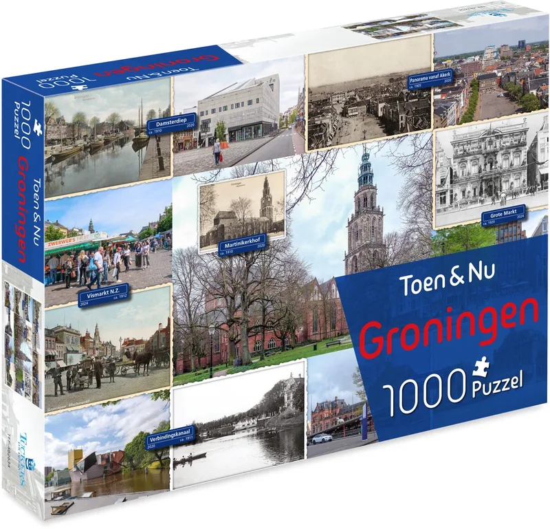 Toen & Nu Puzzel - Groningen (door fotograaf Robert Mulder) - 1000 stukjes von Tucker's Fun Factory, Ausgabe Gronningen – Schachtel