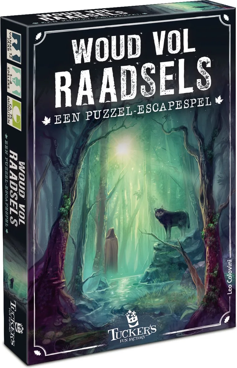 Woud Vol Raadsels - escapespel fra Tucker's Fun Factory – æske