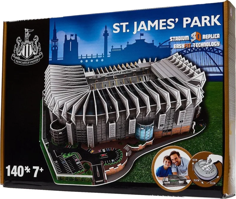 Newcastle United St. James Park Stadion 3D Puzzel from University Games, WitZwart edition – box