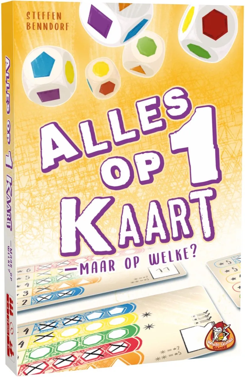 Alles op 1 Kaart - Dobbelspel - 2 tot 4 spelers - Eenvoudige regels - Vlot spelverloop - Vanaf 8 jaar fra White Goblin Games – æske