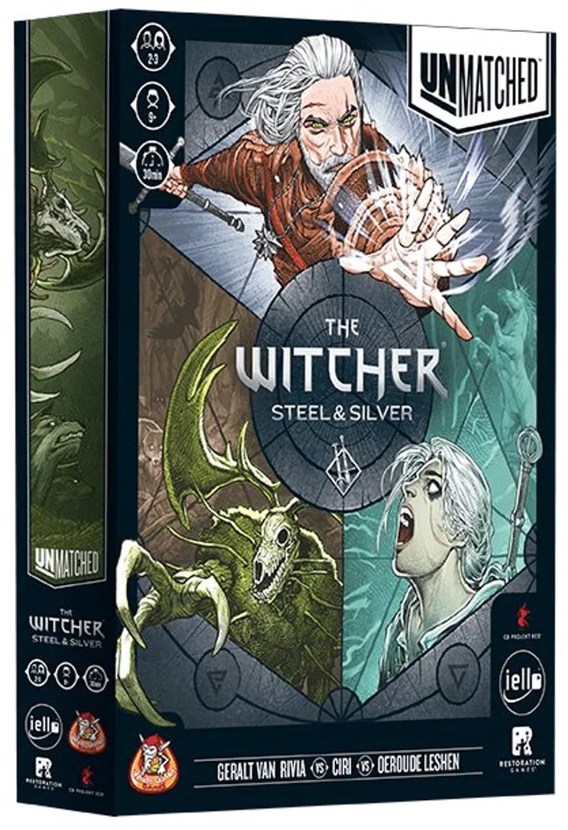 bordspel The Witcher Steel and Silver Unmatched 9+. fra White Goblin Games, Meerkleurig-udgave – æske