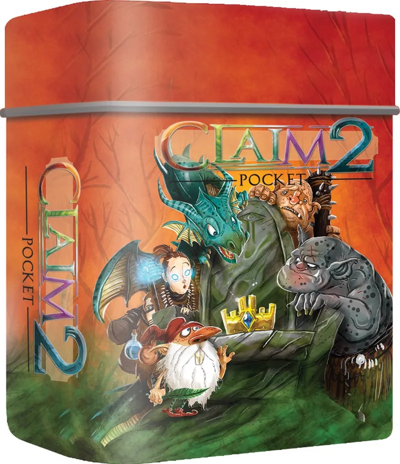 Claim 2 Pocket (minimum afname = 12) - Kaartspel - 2 spelers - Handig meeneem blikje - Vanaf 10 jaar - Kaartspel met unieke facties fra White Goblin Games – æske
