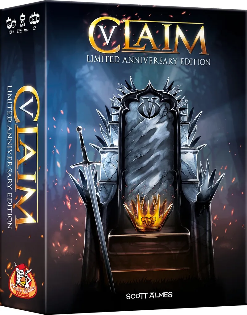 Claim 5 jaar jubileumeditie - 2 persoonsspel - 2 spelers - speciale gelimiteerde jubileumeditie - Vanaf 10 jaar fra White Goblin Games – æske