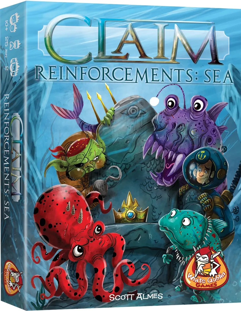 Claim Reinforcements: Sea - Kaartspel - 2 spelers - Tactisch kaartspel - Vanaf 10 jaar - Kaartspel met unieke facties fra White Goblin Games – æske