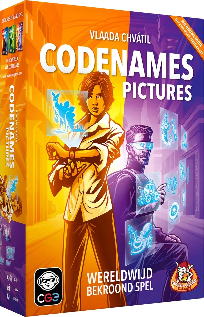 Codenames Pictures - Partyspel - 2 tot 8 spelers - In de wereld van het bekroonde Codenames - 15 minuten - Vanaf 10 jaar från White Goblin Games – kartong