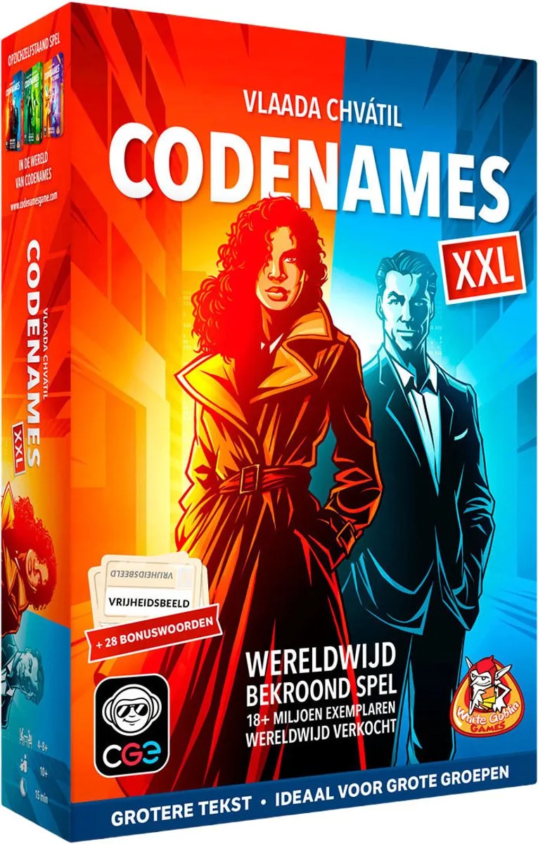 Codenames XXL partyspel - extra groot bordspel. de White Goblin Games – boîte