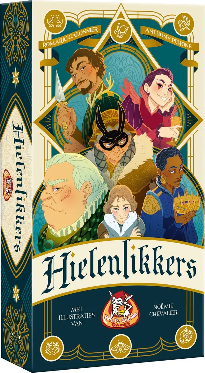 Hielenlikkers - Kaartspel - 2 tot 5 spelers - Interactief kaarstpel voor gezinnen - Vanaf 8 jaar - from White Goblin Games – box