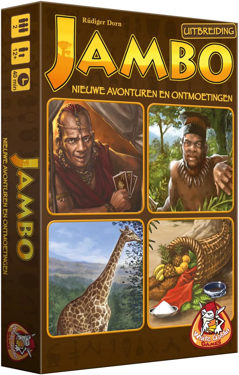 Jambo Uitbreiding - Nieuwe Avonturen en Ontmoetingen från White Goblin Games – kartong