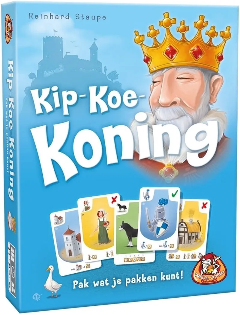 Kip-Koe-Koning - Kaartspel - 2 tot 4 spelers - Snel en grappig familiespel - Vanaf 8 jaar - från White Goblin Games – kartong