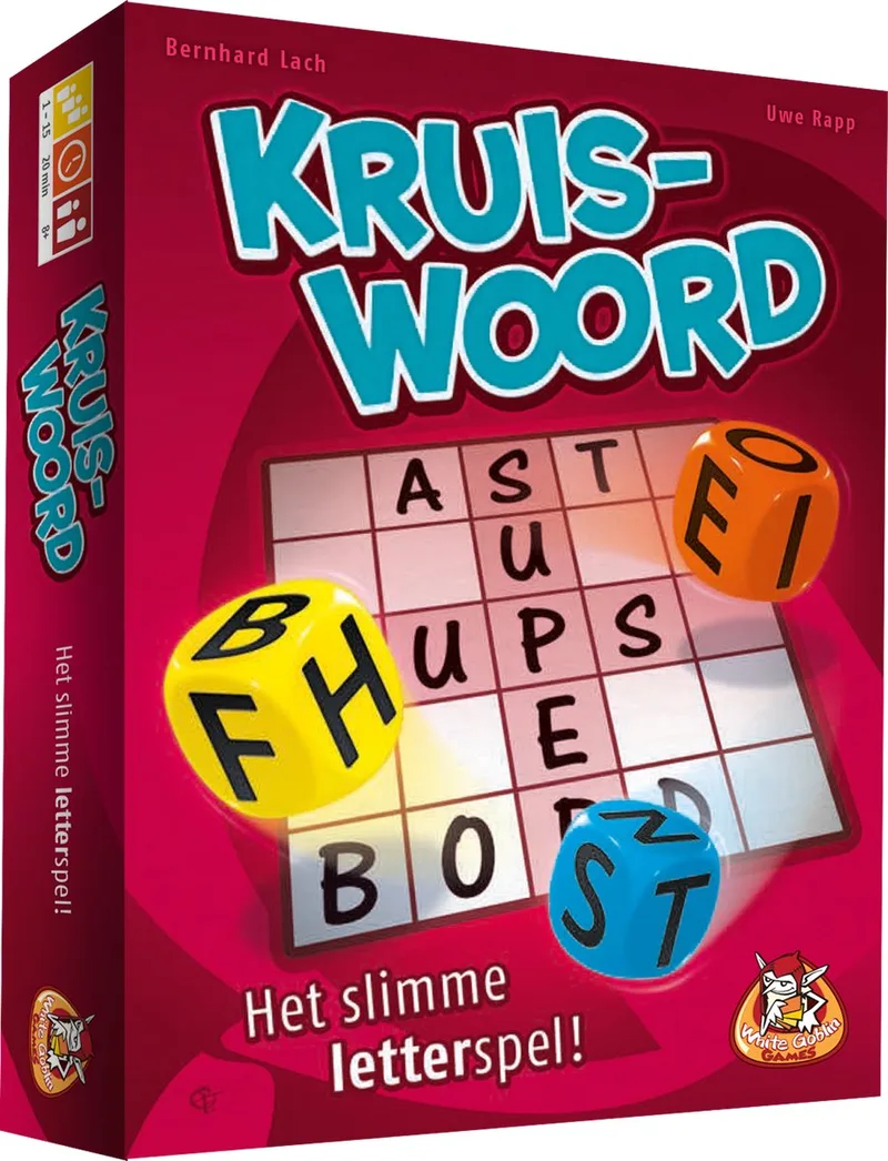 Kruiswoord - Dobbelspel - 1 tot 15 spelers - met letters & scoreblok - Voor liefhebbers van woordpuzzels - Solo of met een grote groep från White Goblin Games – kartong