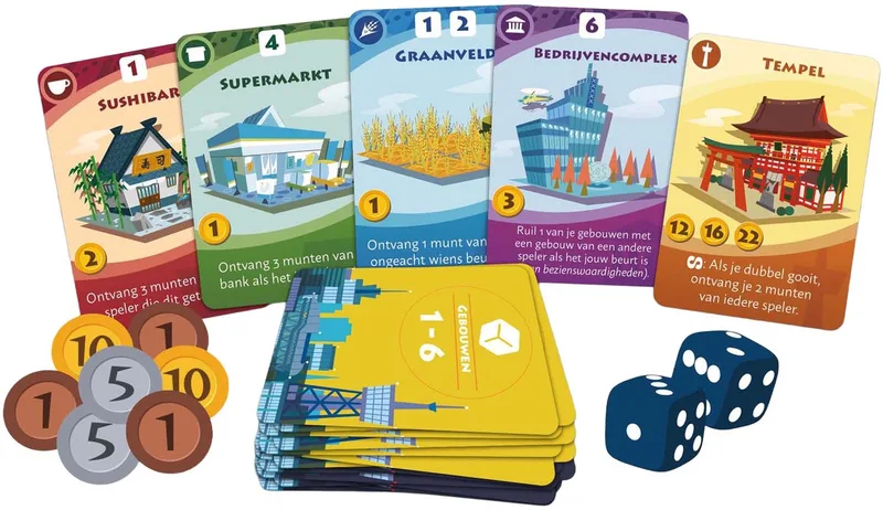Machi Koro 2: Polis! - familiespel - 2 tot 5 spelers - 45 minuten - Vanaf 10 jaar från White Goblin Games, utgåva Multi – kartong
