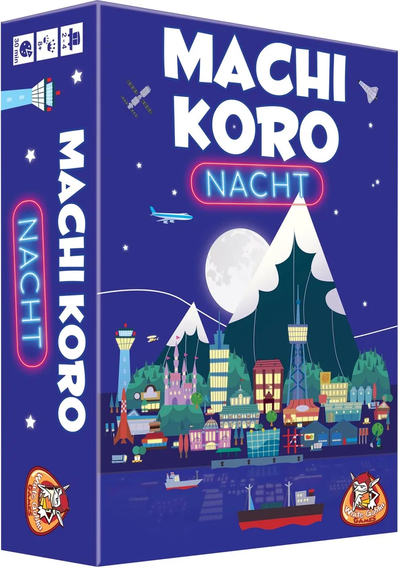 Machi Koro Nacht - familiespel - 2 tot 4 spelers - 30 minuten - Vanaf 8 jaar van White Goblin Games, editie Multi – doos