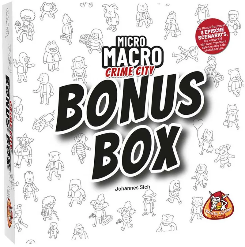 MicroMacro: Crime City - Bonus Box - Coöperatiefspel - 1 tot 4 spelers - 3 epische scenario's - Alleen op te lossen met alle 4 de edities - 11 bonusscenario's från White Goblin Games – kartong