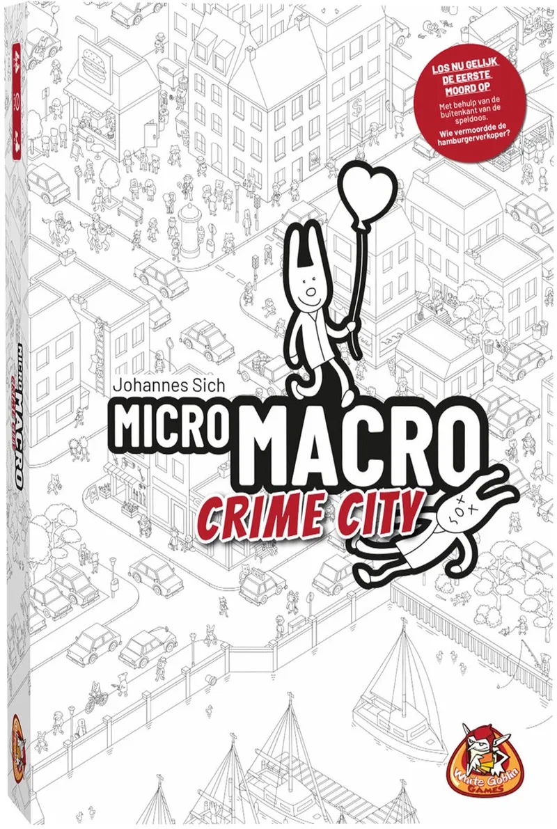 MicroMacro: Crime City - Coöperatiefspel - 1 tot 4 spelers - Samenwerken - los nu 16 misdaden op - Vanaf 10 jaar van White Goblin Games – doos
