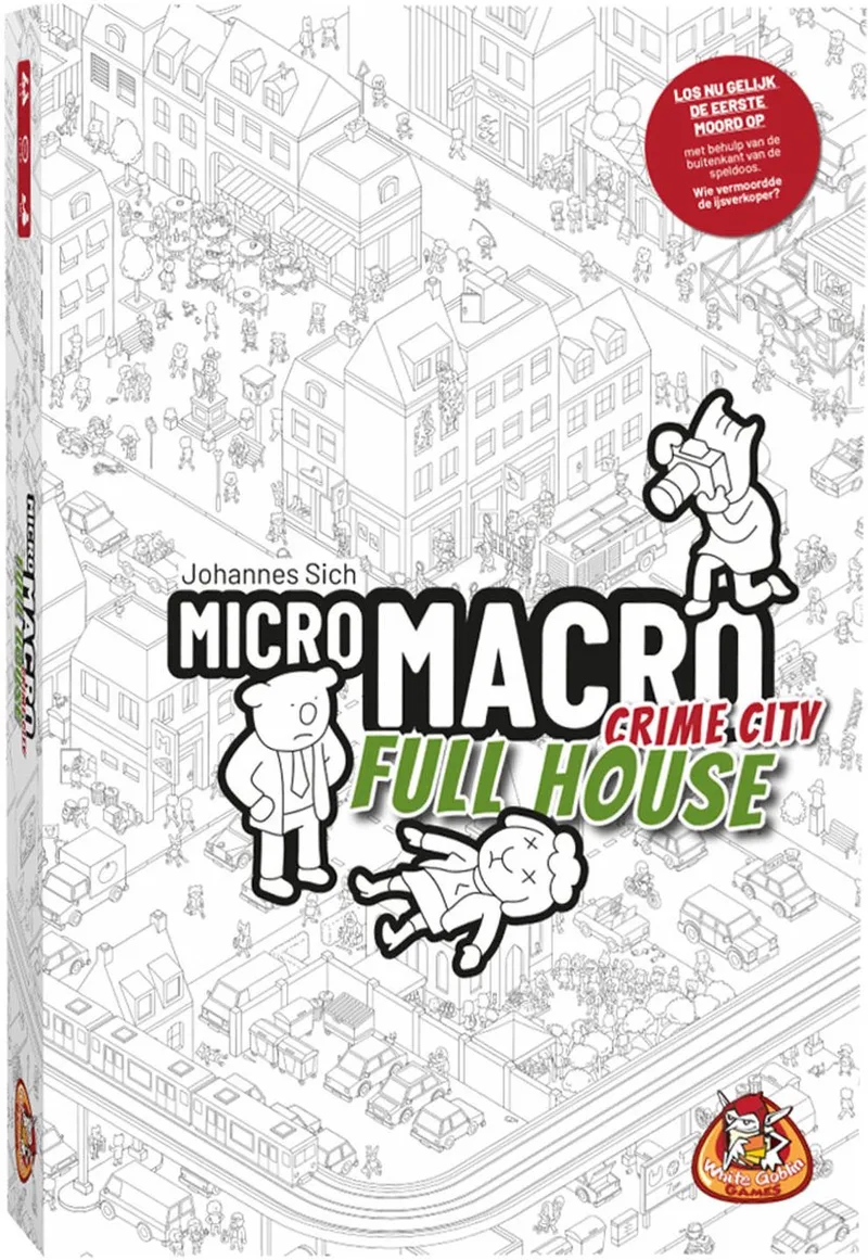 MicroMacro: Crime City – Full House - Coöperatiefspel - 1 tot 4 spelers - Samenwerken - los nu 16 misdaden op - Vanaf 10 jaar from White Goblin Games – box