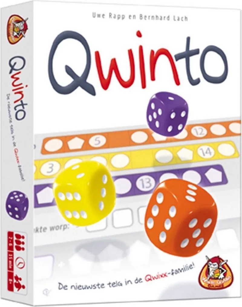 Qwinto - Dobbelspel - 2 tot 6 spelers - Urenlang speelplezier - Eenvoudig en spannend - Klein cadeautje de White Goblin Games, édition Meerdere kleuren – boîte