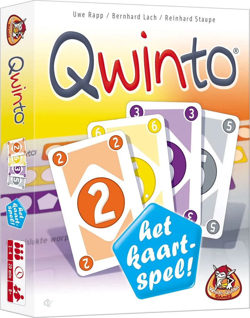 Qwinto - Het Kaartspel - Kaartspel - 1 tot 4 spelers - 20 minuten - Vanaf 8 jaar - De kaartvariant fra White Goblin Games – æske