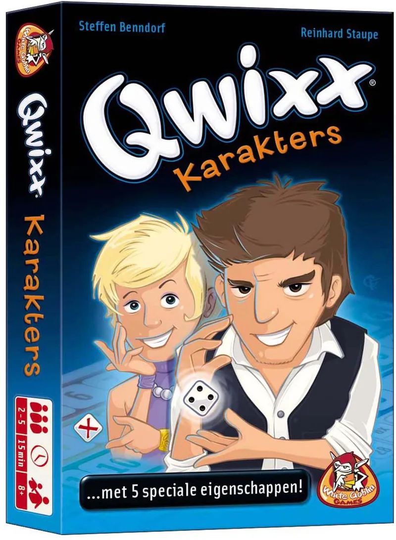 Qwixx: Karakters Uitbreiding - Vanaf 8 jaar de White Goblin Games, édition Meerdere kleuren – boîte