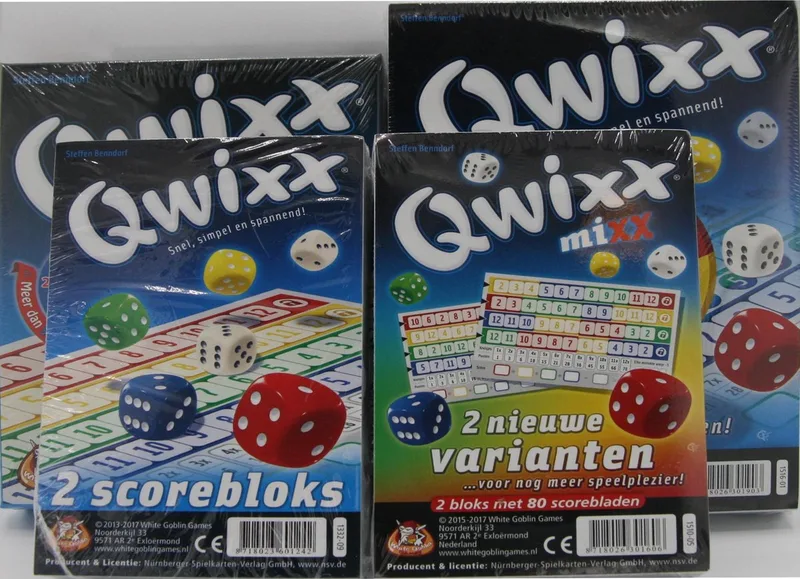 Qwixx met 3 verschillende scorebloks voor nog meer speelplezier de White Goblin Games – boîte
