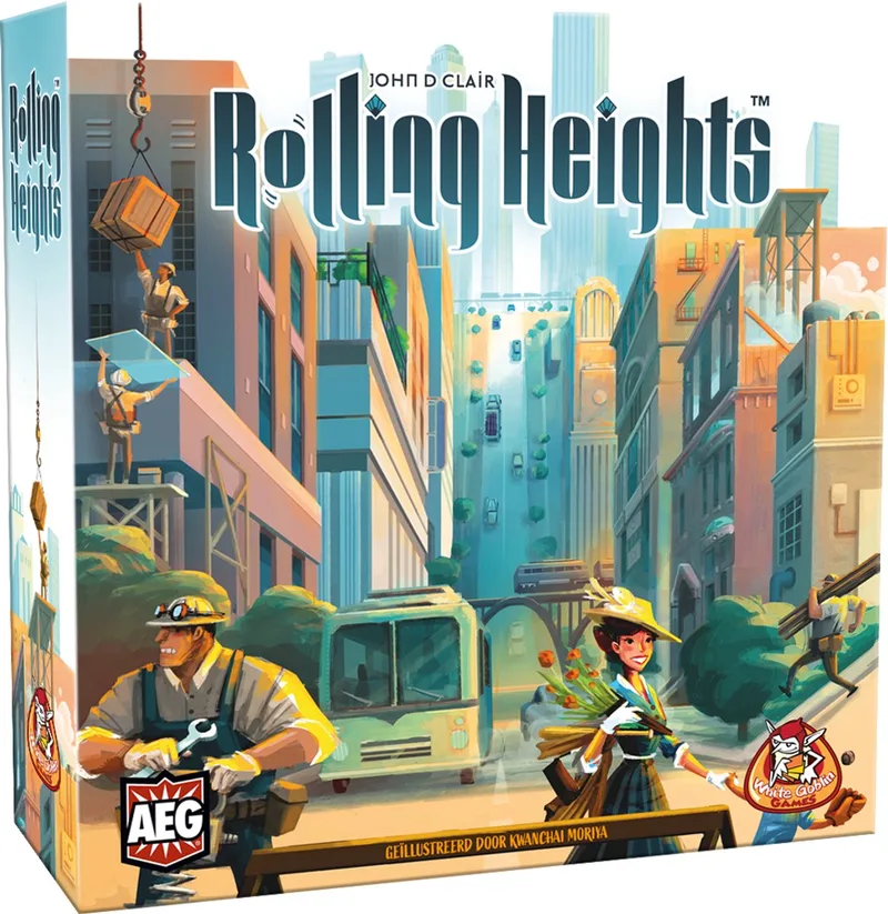 Rolling Heights - familiespel - 1 tot 4 spelers - 60 minuten - Vanaf 10 jaar - 3D bouwspel de White Goblin Games – boîte