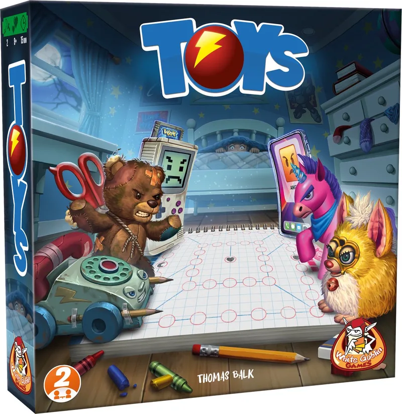 Toys - 2 persoonsspel - 2 spelers - 15 minuten - Vanaf 8 jaar fra White Goblin Games, Meerkleurig-udgave – æske