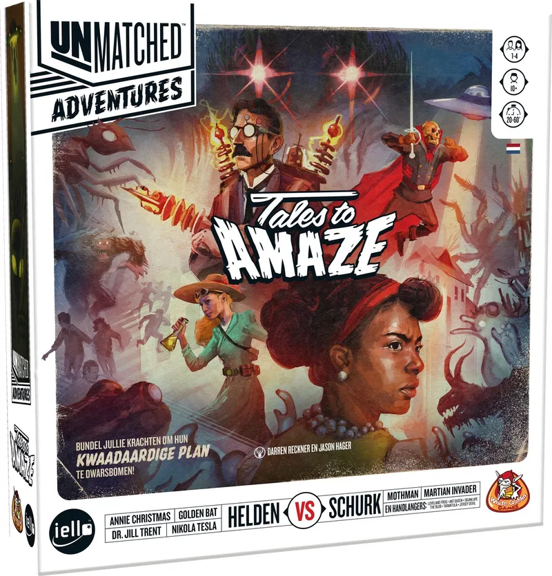 Unmatched Adventures: Tales to Amaze - expertspel - 1 tot 4 spelers - 20 minuten - Vanaf 10 jaar - coöperatieve variant van White Goblin Games – doos