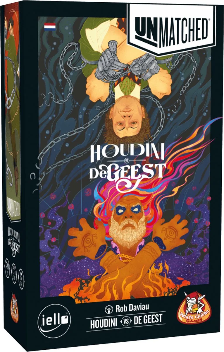 Unmatched: Houdini vs De Geest uit de Lamp - expertspel - 2 spelers - 20 minuten - Vanaf 10 jaar - Met de helden: Houdini en De Geest uit de Lamp de White Goblin Games – boîte