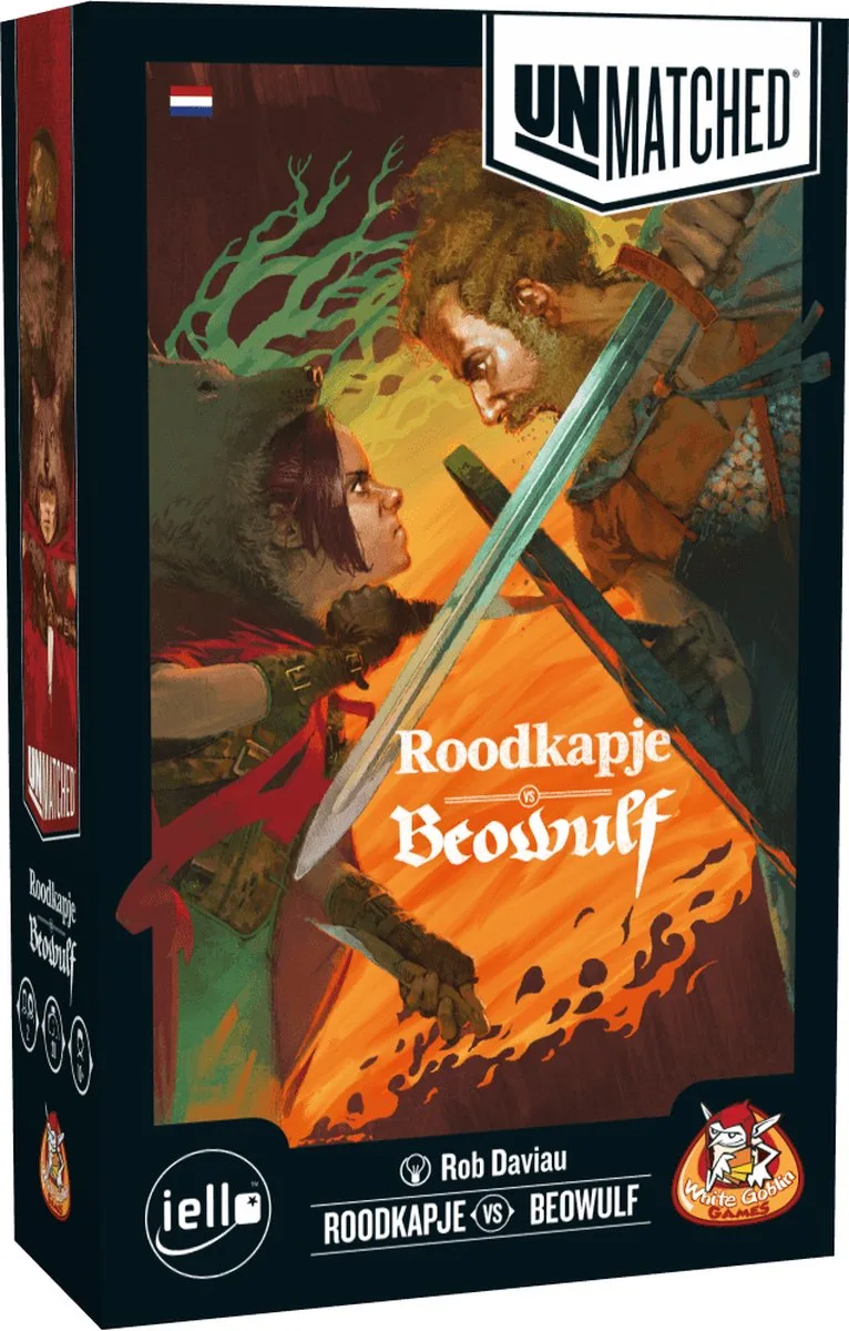 Unmatched: Roodkapje vs Beowulf - expertspel - 2 spelers - 20 minuten - Vanaf 10 jaar - Met de helden: Roodkapje en Beowulf fra White Goblin Games – æske