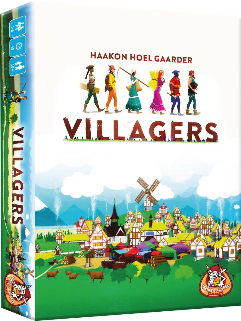Villagers - Strategisch kaartspel - 1 tot 5 spelers spelers - Familiespel - vanaf 10 jaar - Kaarspel voor gezinnen & Volwassenen fra White Goblin Games – æske