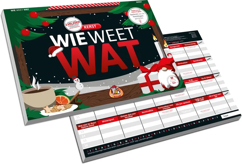 Wie Weet Wat: Kerst - Partyspel - 2 tot 10 spelers - Speelt snel en de uitleg is nóg sneller - Wie Weet Wat speel je altijd, met iedereen en overal - Ideaal cadeau from White Goblin Games – box