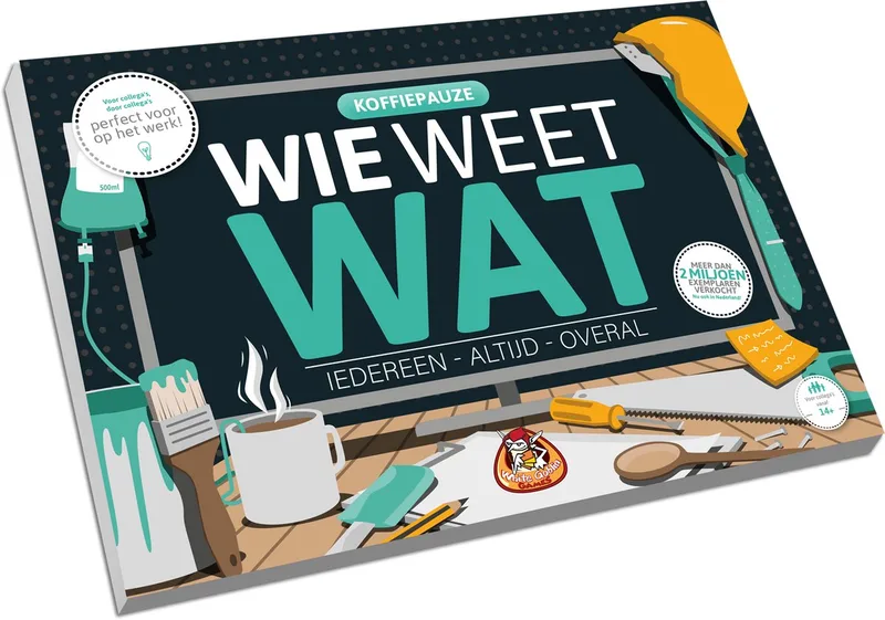 Wie Weet Wat: Koffiepauze - Partyspel - 2 tot 10 spelers - Speelt snel en de uitleg is nóg sneller - Wie Weet Wat speel je altijd, met iedereen en overal - Ideaal cadeau from White Goblin Games, Multicolor edition – box