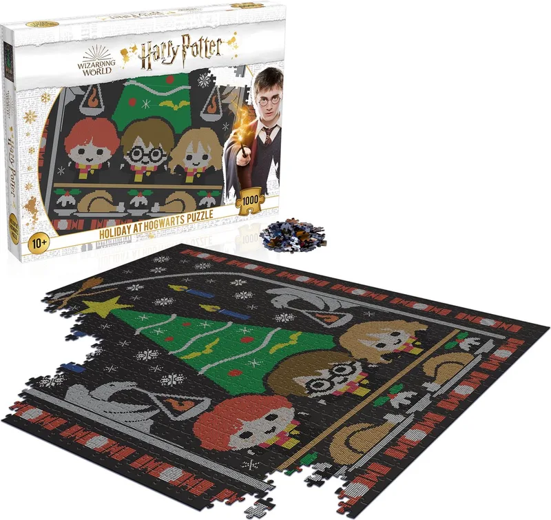 Harry Potter - Jigsaw Puzzle - Christmas Jumper #1 Holiday at Hogwarts 1000 stukjes de Winning Moves, édition Multicolore – boîte