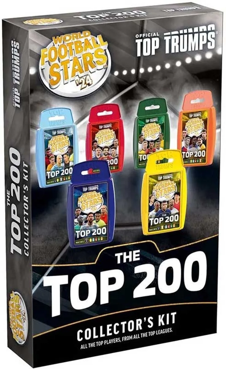 kaartspel Top Trumps World Football Stars Top 200 set. von Winning Moves – Schachtel