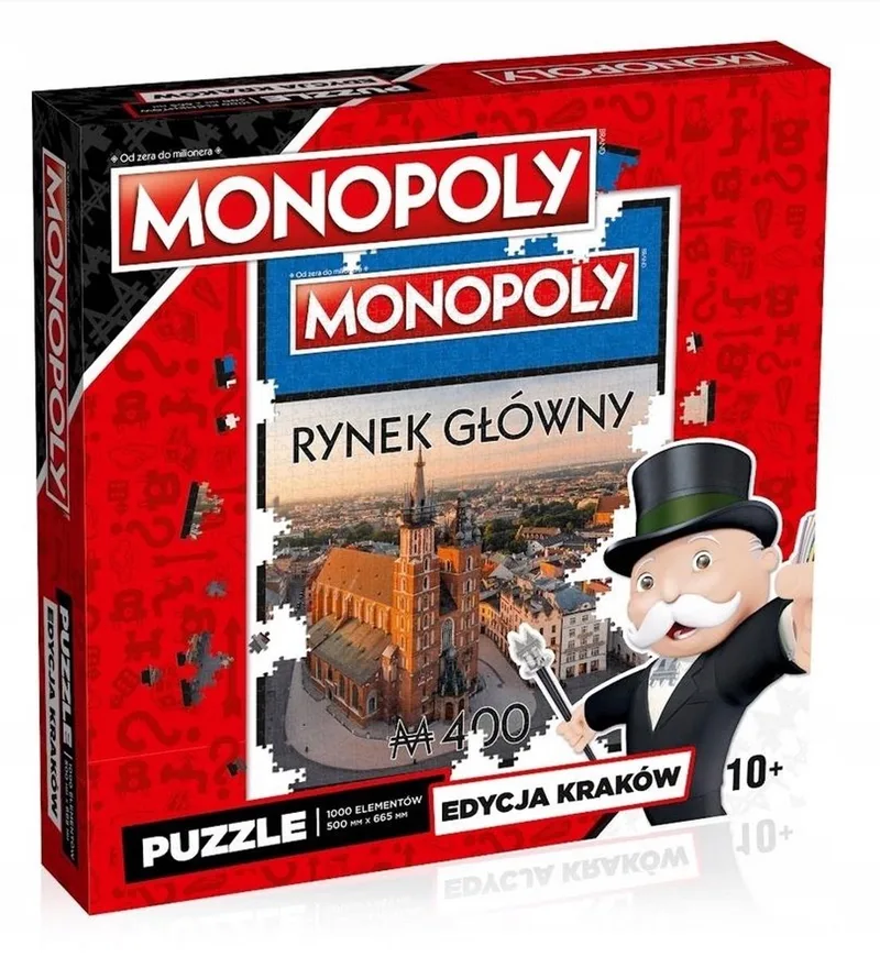 Monopoly Kraków Rynek Główny 1000-delig Puzzel from Winning Moves, Multicolour edition – box