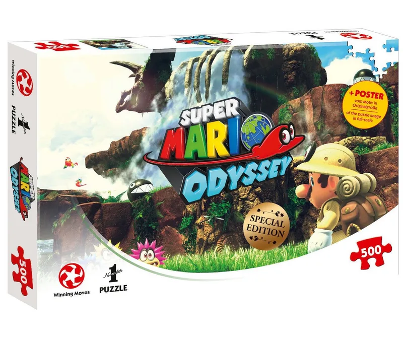 Puzzle Puzzle Super Mario Odyssey Fossil Falls, 500 Puzzleteile de Winning Moves, édition Multicolore – boîte