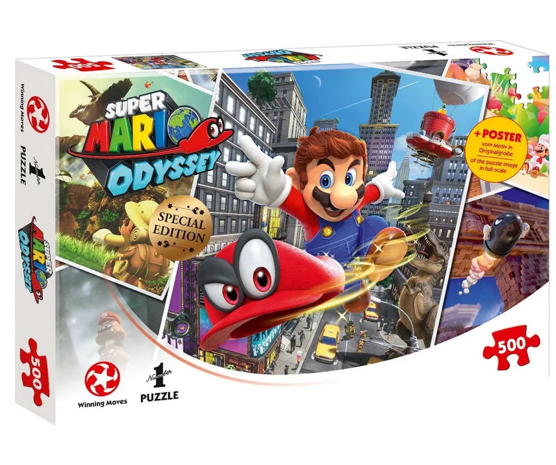 Puzzle Puzzle Super Mario Odyssey World Traveler, 500 Puzzleteile de Winning Moves, édition Multicolore – boîte