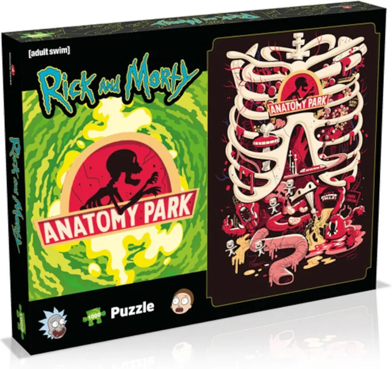 Rick and Morty - Jigsaw Puzzle - Rick and Morty Anatomy 1000 stukjes from Winning Moves, Multicolour edition – box