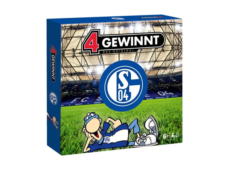 Spiel 4 Gewinnt FC Schalke 04, Brettspiel von Winning Moves, Ausgabe Blau – Schachtel