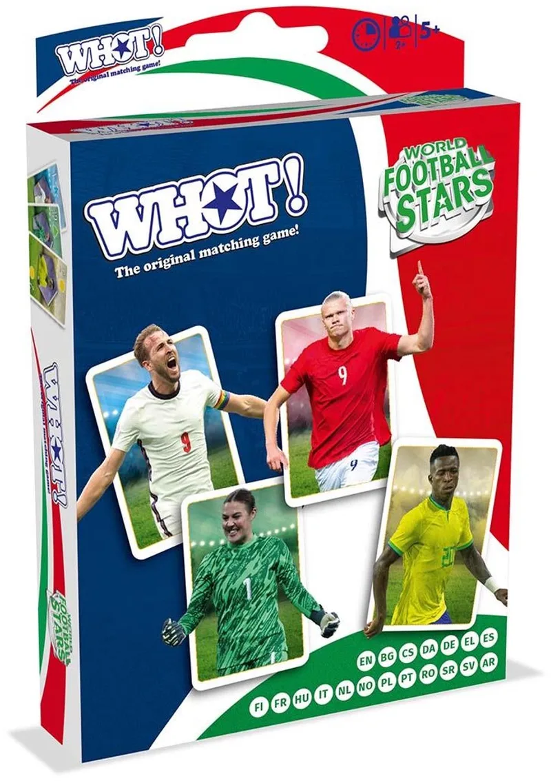 WHOT! - Kaartspel - World Football Stars - Meertalig van Winning Moves – doos