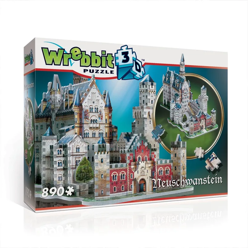Neuschwanstein kasteel - 3D puzzel - 890 Stukjes fra Wrebbit, Flerfarvet-udgave – æske